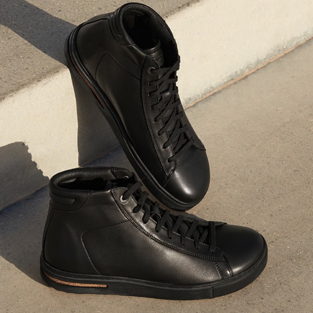 Birkenstock Bend Mid Sneaker in Black Leather | 45 - Picture 2 of 9